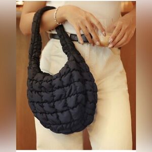 New COS style Micro Mini Quilted Puffer Bag Forever21, Black